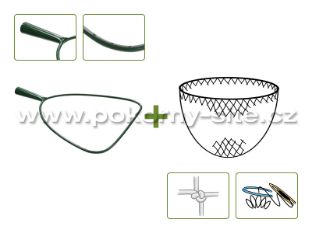 Bild von Kescher D-Form - Komplet / gebohrt, konische Tülle, Komaxit / handgeknotet