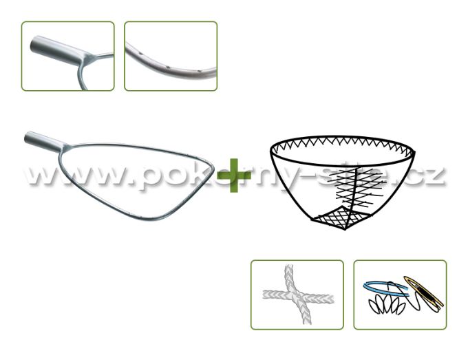 Bild von Kescher D-Form - Komplet / gebohrt, gerade Tülle, Metall / maschinell, montiert