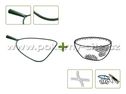 Bild von Kescher D-Form - Komplet / gebohrt, konische Tülle, Komaxit/ maschinell, genäht